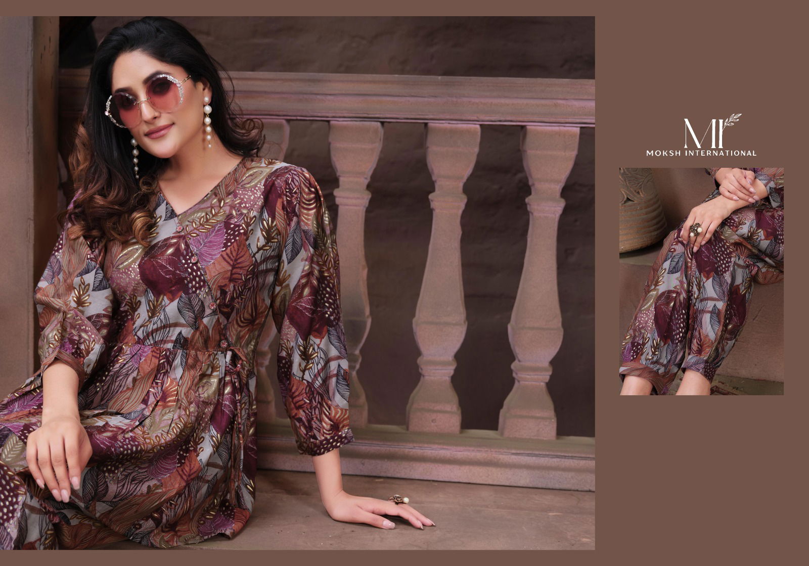Moksh Co Ord Moon Premium Chanderi Kurti Bottom Catalog

